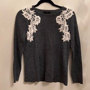Jcrew Gray floral sweater